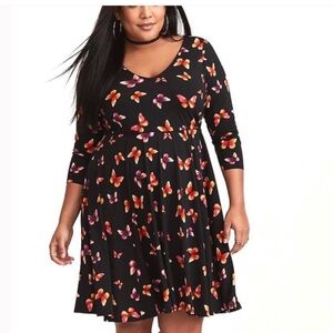 Torrid Butterfly Jersey Knit Skater Dress